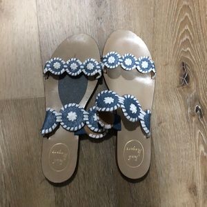 Jack Rogers blue slide sandals